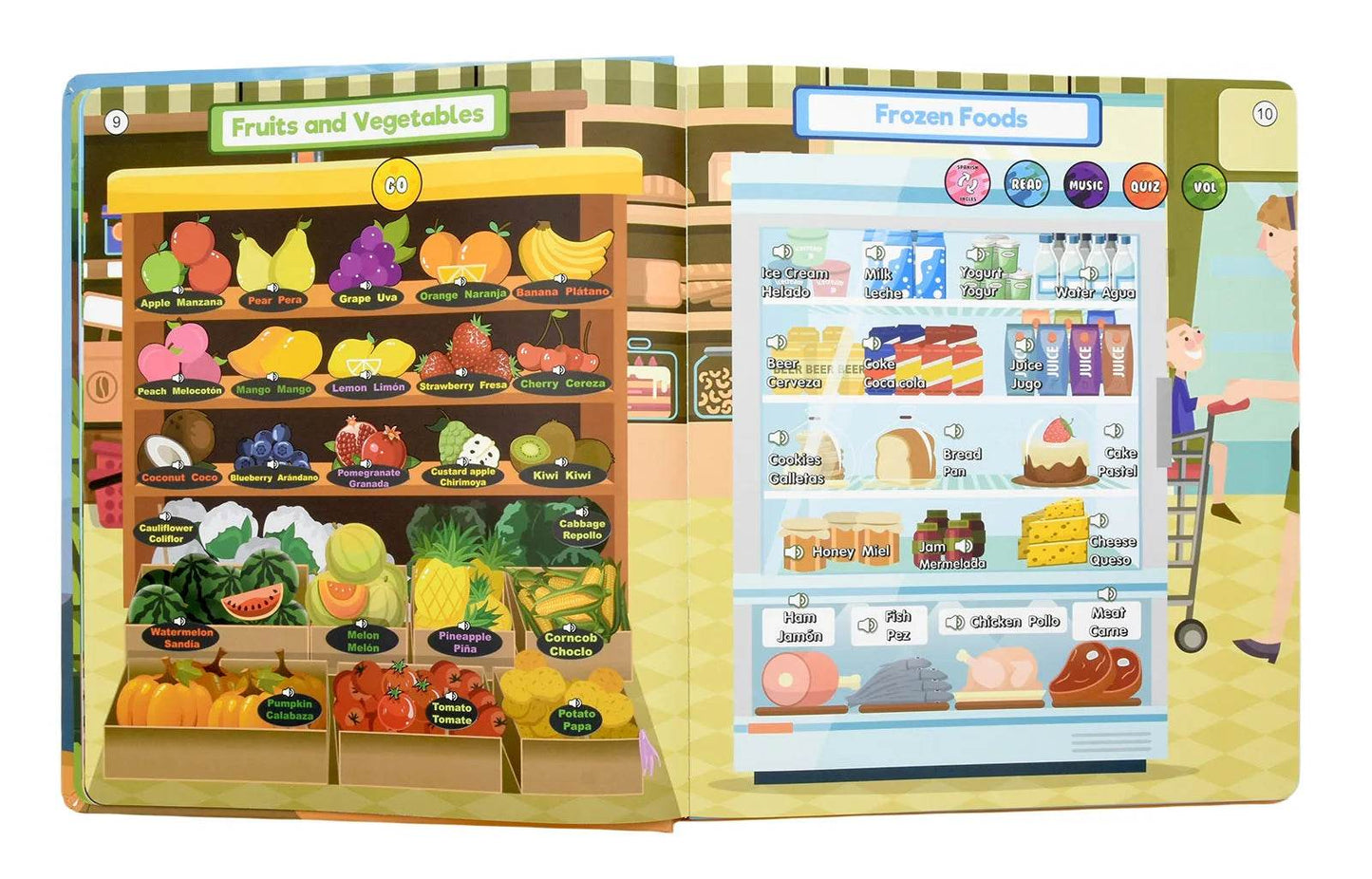 Montessori Spanish English Language Learning Machine Electronic Reading Books Toddler Baby Educational Toys Multifunction Ebook - ToylandEU