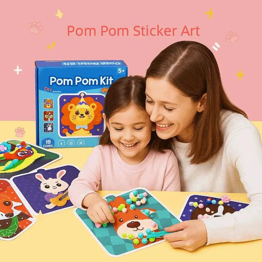  Montessori Sticker Book Kit With Pompom Crafts -  ToylandEU™