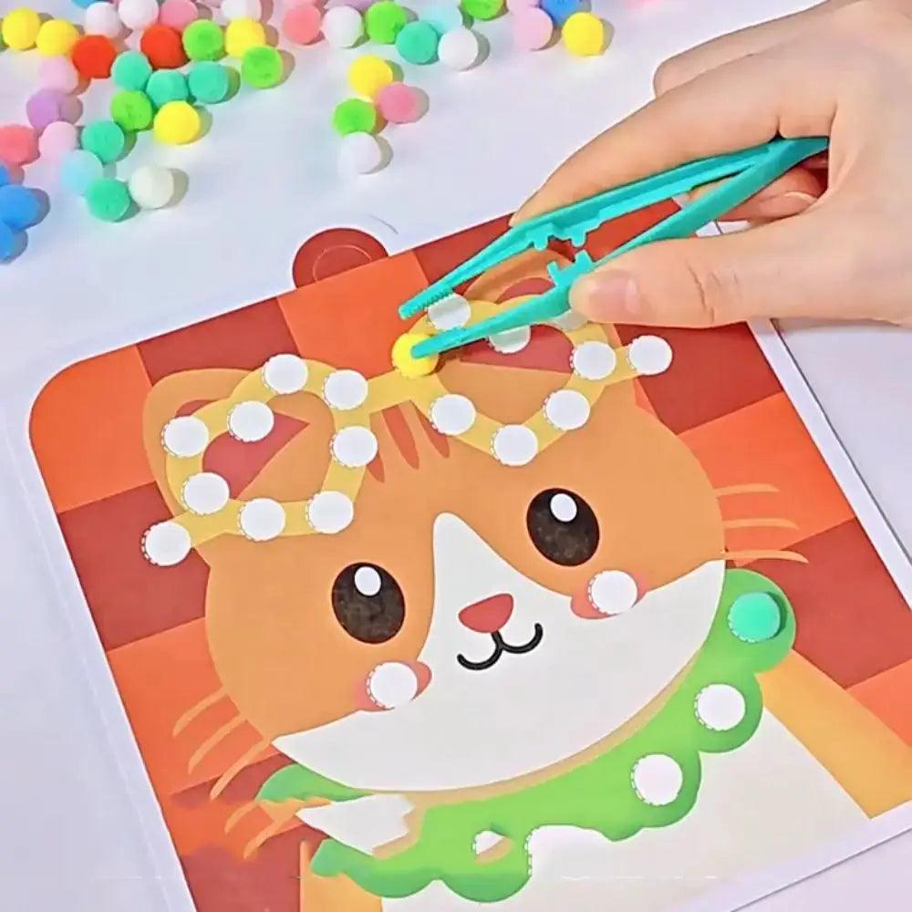  Montessori Sticker Book Kit With Pompom Crafts -  ToylandEU™