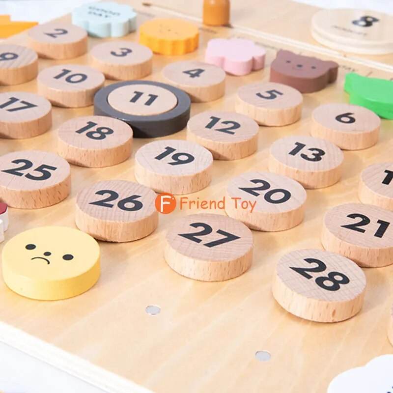 Монтесори Календар за обучение по време и природа за деца - Забавна образователна играчка - ToylandEU