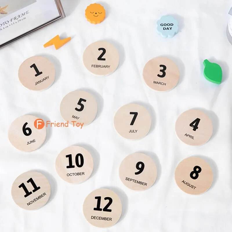 Монтесори Календар за обучение по време и природа за деца - Забавна образователна играчка - ToylandEU