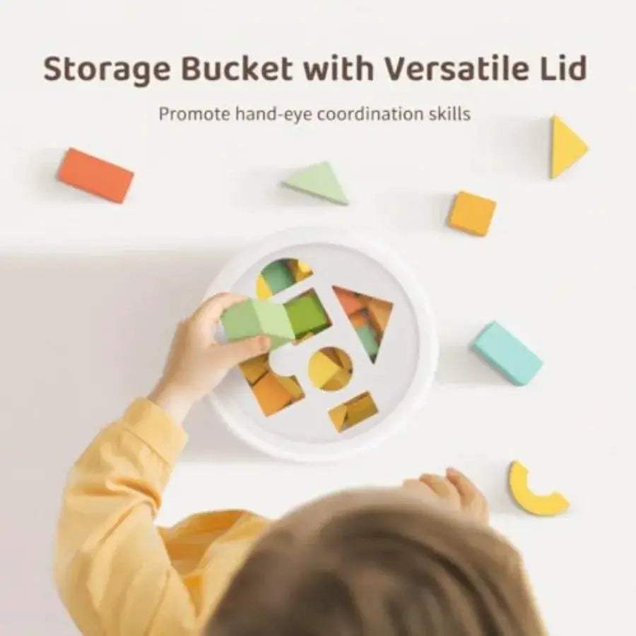  Montessori Toddler Building Blocks With Storage Bucket -  ToylandEU™