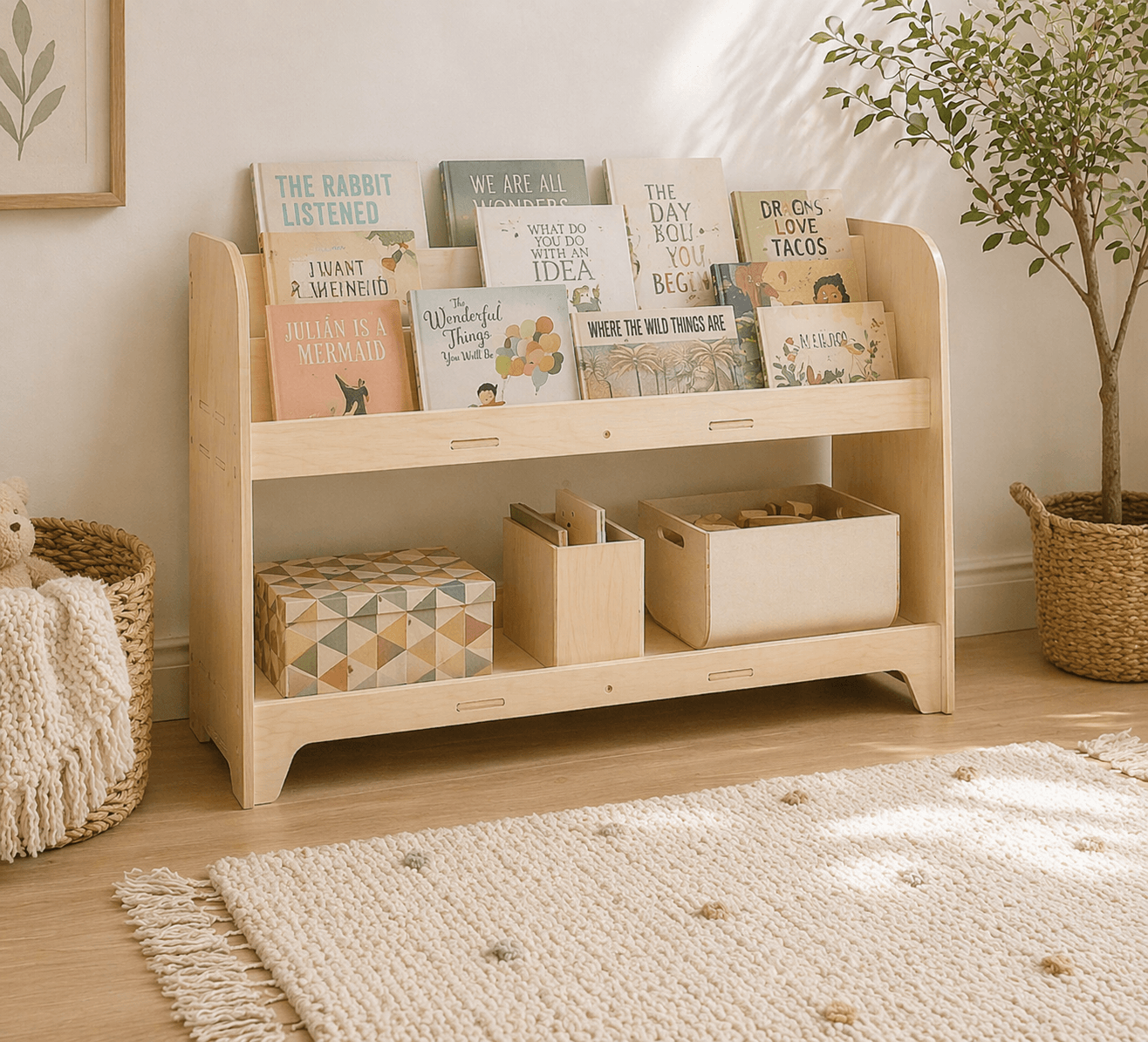 Montessori Toy Shelf | Birch 3 Shelf | Toylandeu™
