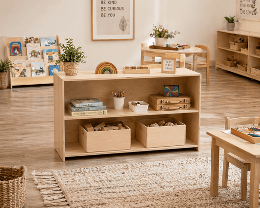 Montessori Toy Shelf | Large 2 Shelf Back | Toylandeu™
