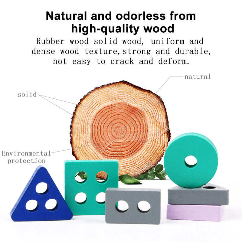 Montessori Toy Wooden Building Blocks Early Learning Educational Toys - ToylandEU