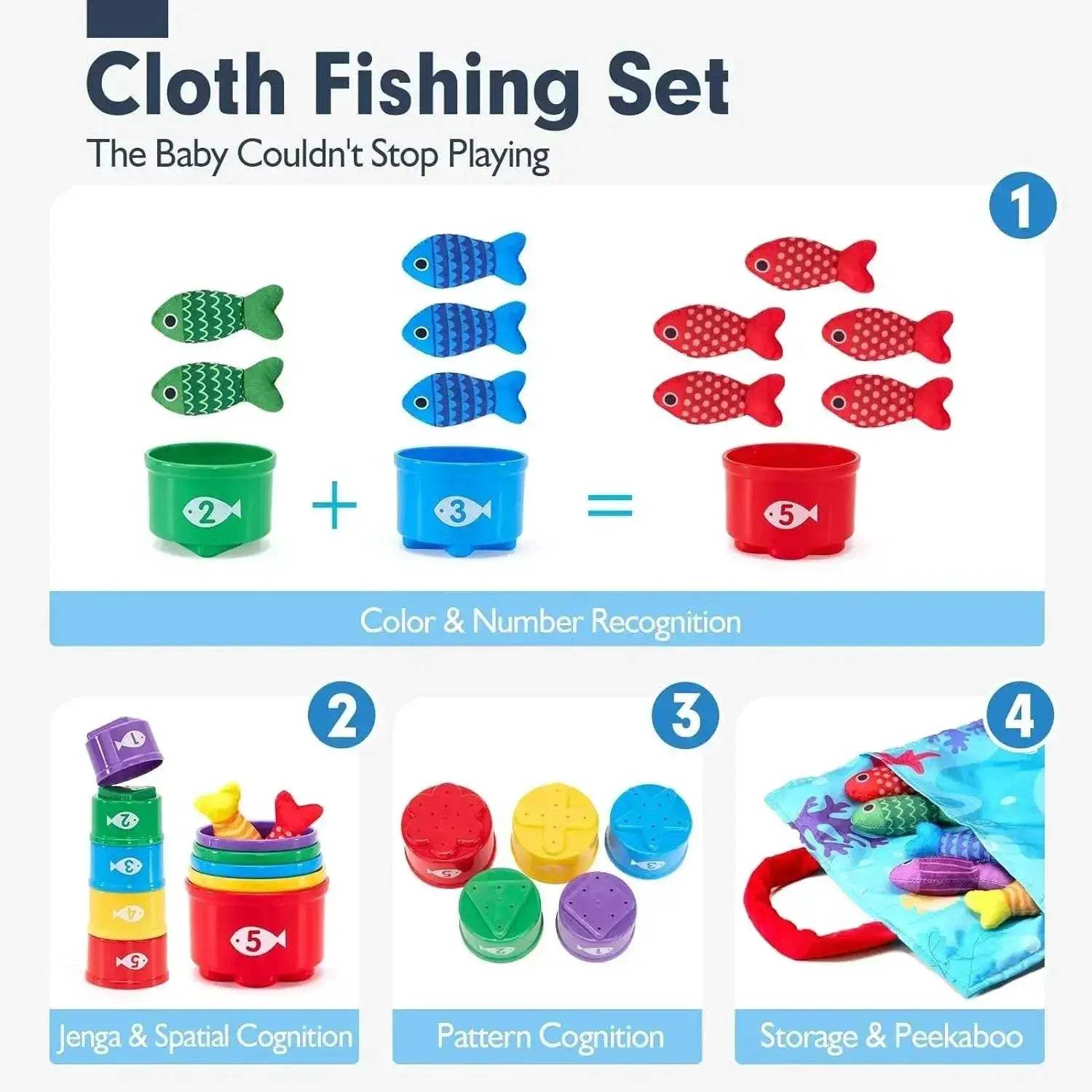  Montessori Toy for Toddlers Cloth Fishing Game Gift -  ToylandEU™