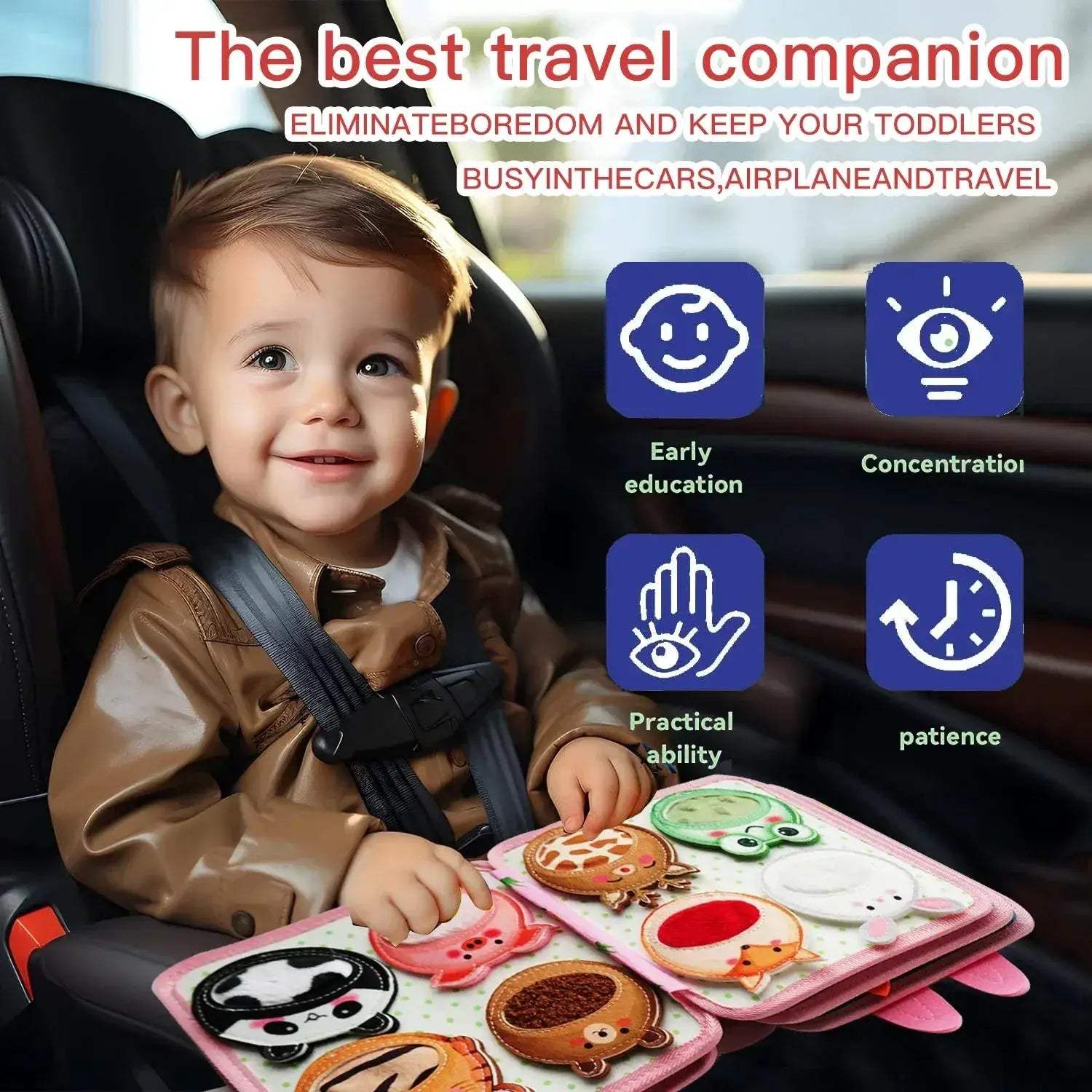 Montessori Toys For Toddlers Travel Kit Reusable Educational Activity Books - ToylandEU
