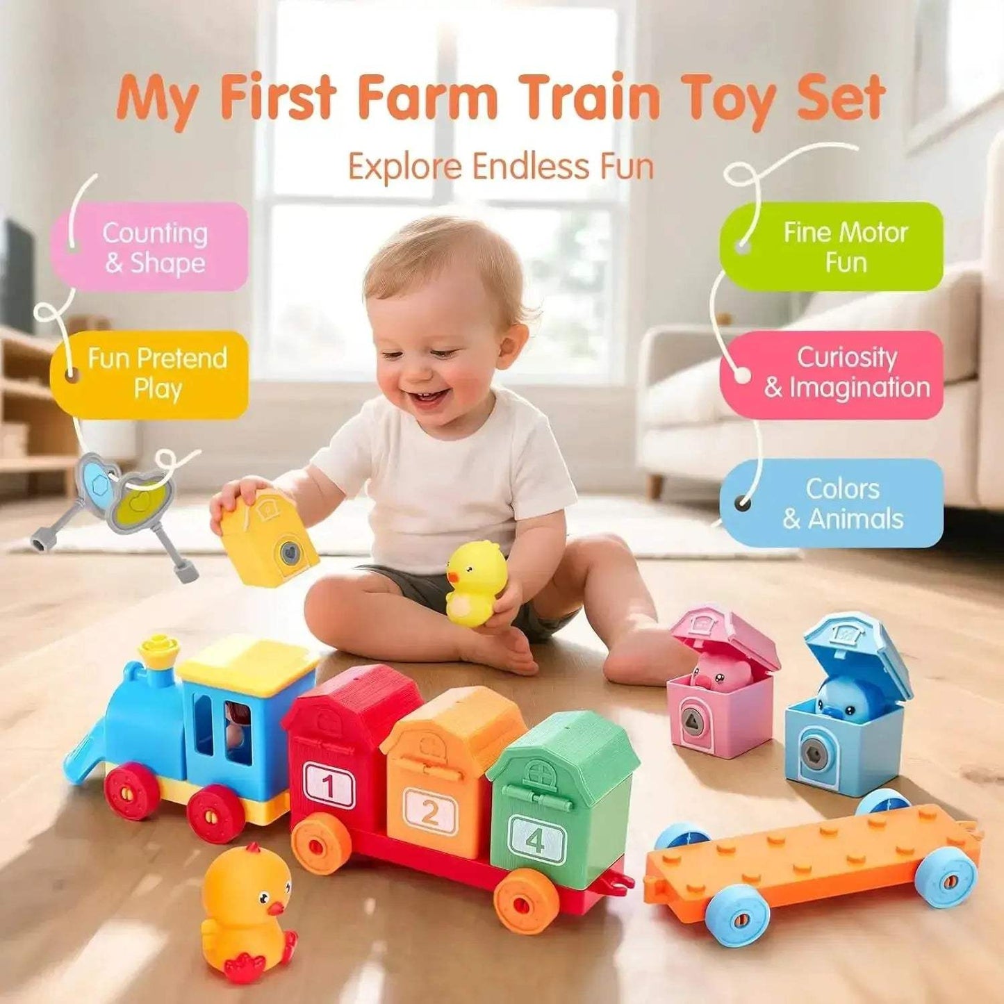 Montessori Train Set For Toddlers Counting Toys Surprise Party Gift - ToylandEU