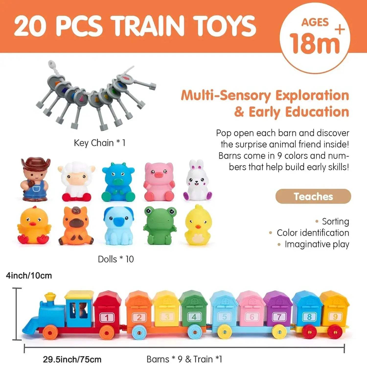 Montessori Train Set For Toddlers Counting Toys Surprise Party Gift - ToylandEU