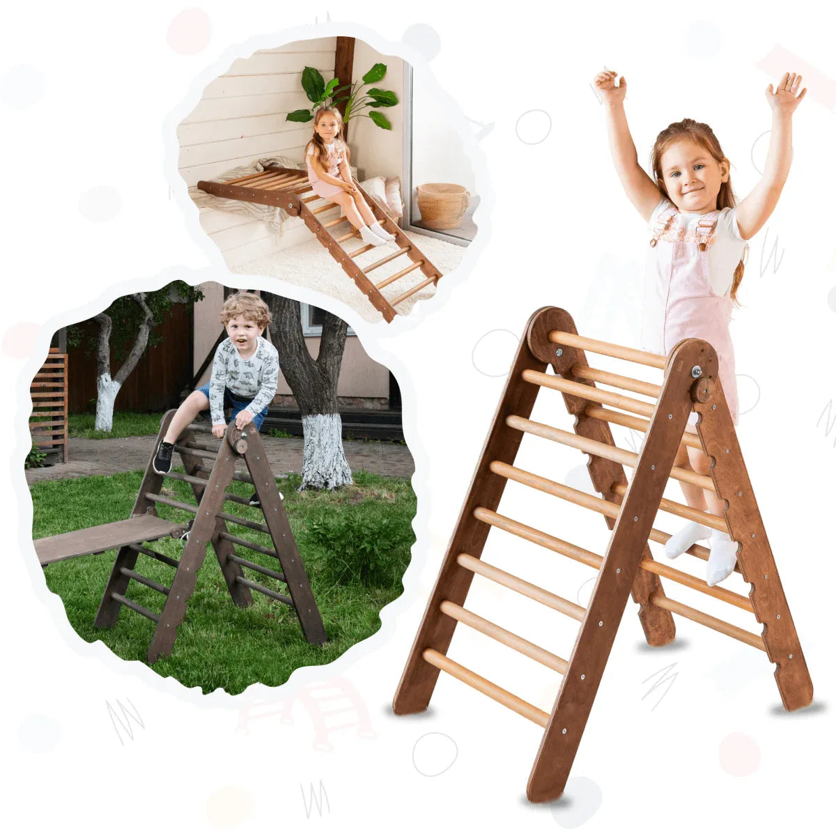 Montessori Triangle Ladder - Handmade Climber for Kids 1-7 y.o. - ToylandEU