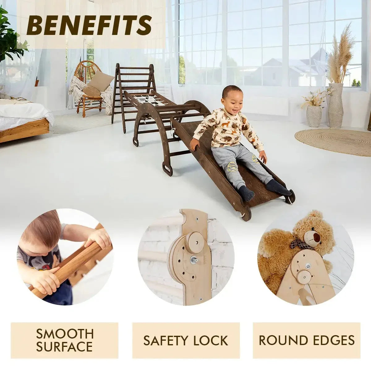 Montessori Triangle Ladder - Handmade Climber for Kids 1-7 y.o. - ToylandEU