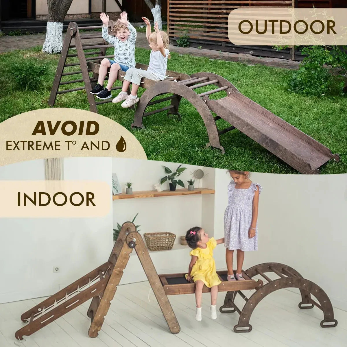 Montessori Triangle Ladder - Handmade Climber for Kids 1-7 y.o. - ToylandEU