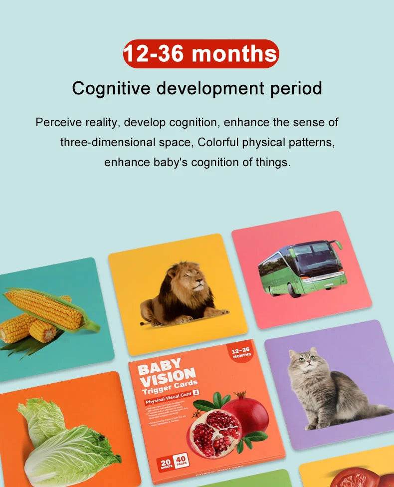 Baby Visual Stimulation Cards Montessori High Contrast Flash Card Infant Gift For Children Cognition Toy - ToylandEU