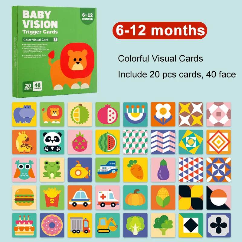 Baby Visual Stimulation Cards Montessori High Contrast Flash Card Infant Gift For Children Cognition Toy - ToylandEU