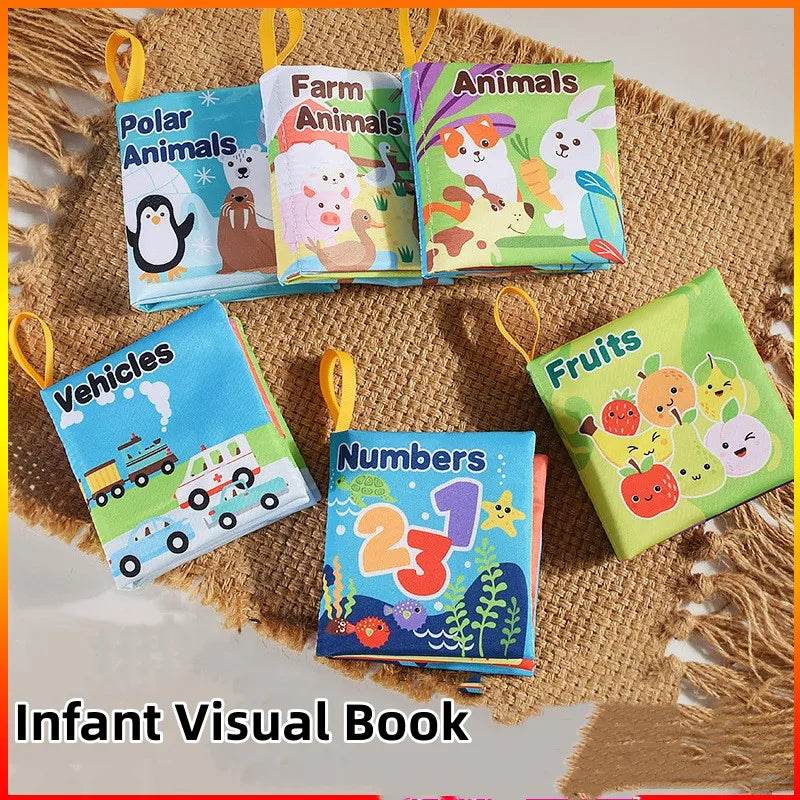 Visual Stimulus Cloth Book Montessori Early Educational Toys Kids Cartoon Toddlers Activity Fabric Books For Babies Gift - ToylandEU