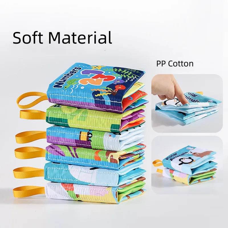 Visual Stimulus Cloth Book Montessori Early Educational Toys Kids Cartoon Toddlers Activity Fabric Books For Babies Gift - ToylandEU