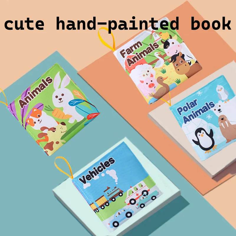 Visual Stimulus Cloth Book Montessori Early Educational Toys Kids Cartoon Toddlers Activity Fabric Books For Babies Gift - ToylandEU