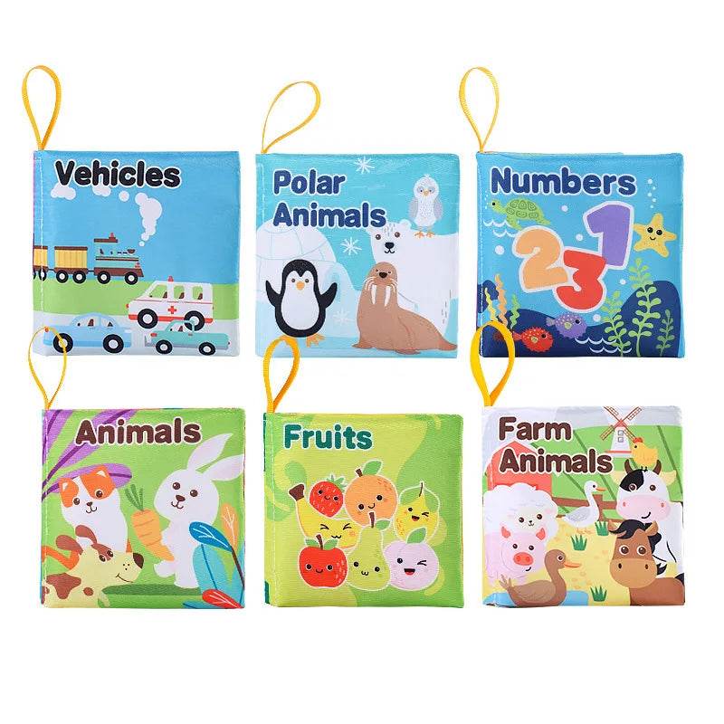 Visual Stimulus Cloth Book Montessori Early Educational Toys Kids Cartoon Toddlers Activity Fabric Books For Babies Gift - ToylandEU