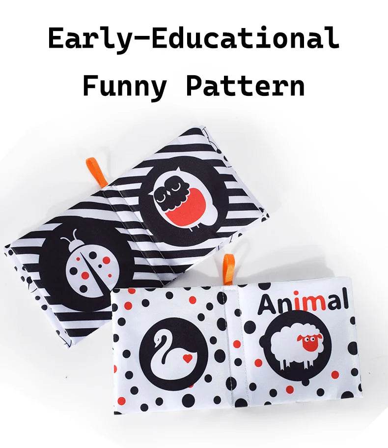 Visual Stimulus Cloth Book Montessori Early Educational Toys Kids Cartoon Toddlers Activity Fabric Books For Babies Gift - ToylandEU