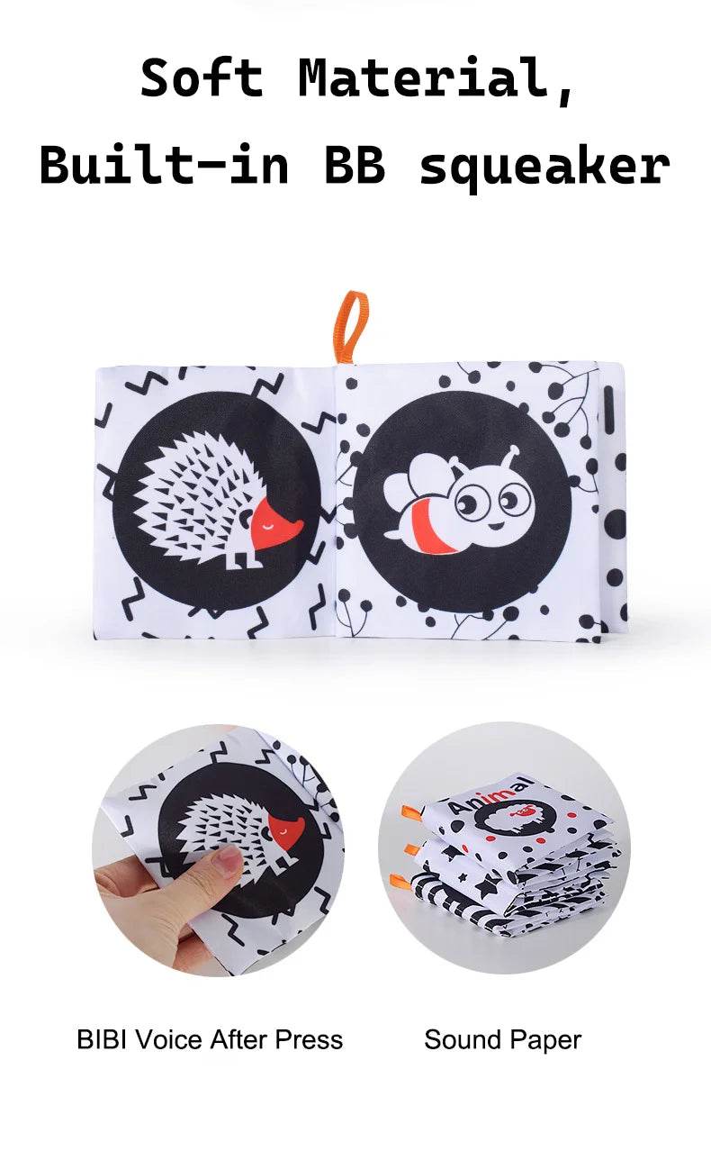 Visual Stimulus Cloth Book Montessori Early Educational Toys Kids Cartoon Toddlers Activity Fabric Books For Babies Gift - ToylandEU