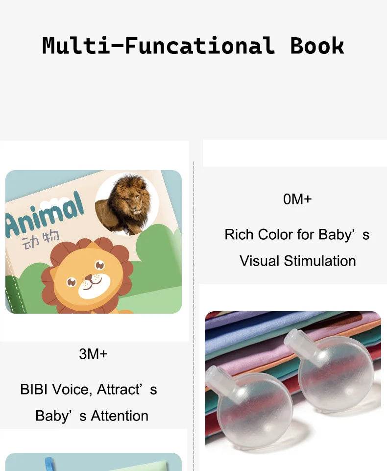 Visual Stimulus Cloth Book Montessori Early Educational Toys Kids Cartoon Toddlers Activity Fabric Books For Babies Gift - ToylandEU