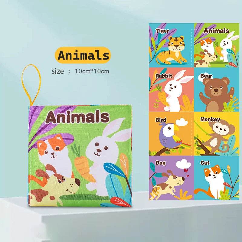Visual Stimulus Cloth Book Montessori Early Educational Toys Kids Cartoon Toddlers Activity Fabric Books For Babies Gift - ToylandEU