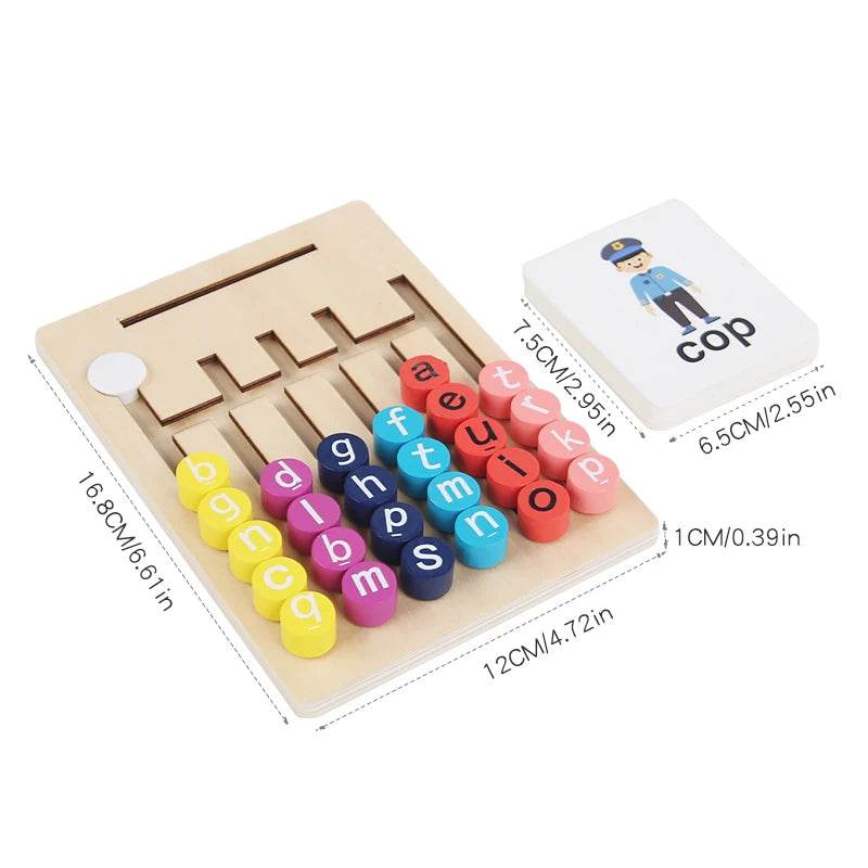 Montessori Vowels Go Position Spelling Word Letter Maze Matching Game Logical Reasoning Educational Toy - ToylandEU