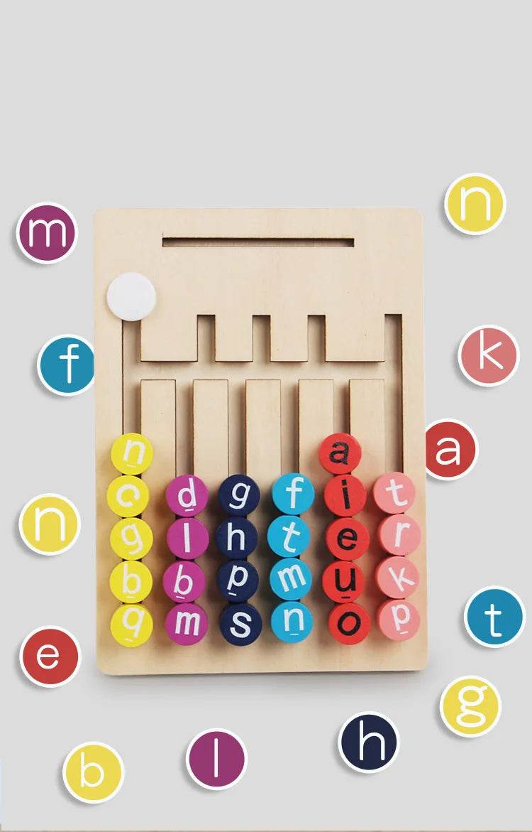 Montessori Vowels Go Position Spelling Word Letter Maze Matching Game Logical Reasoning Educational Toy - ToylandEU