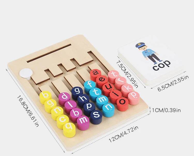 Montessori Vowels Go Position Spelling Word Letter Maze Matching Game Logical Reasoning Educational Toy - ToylandEU