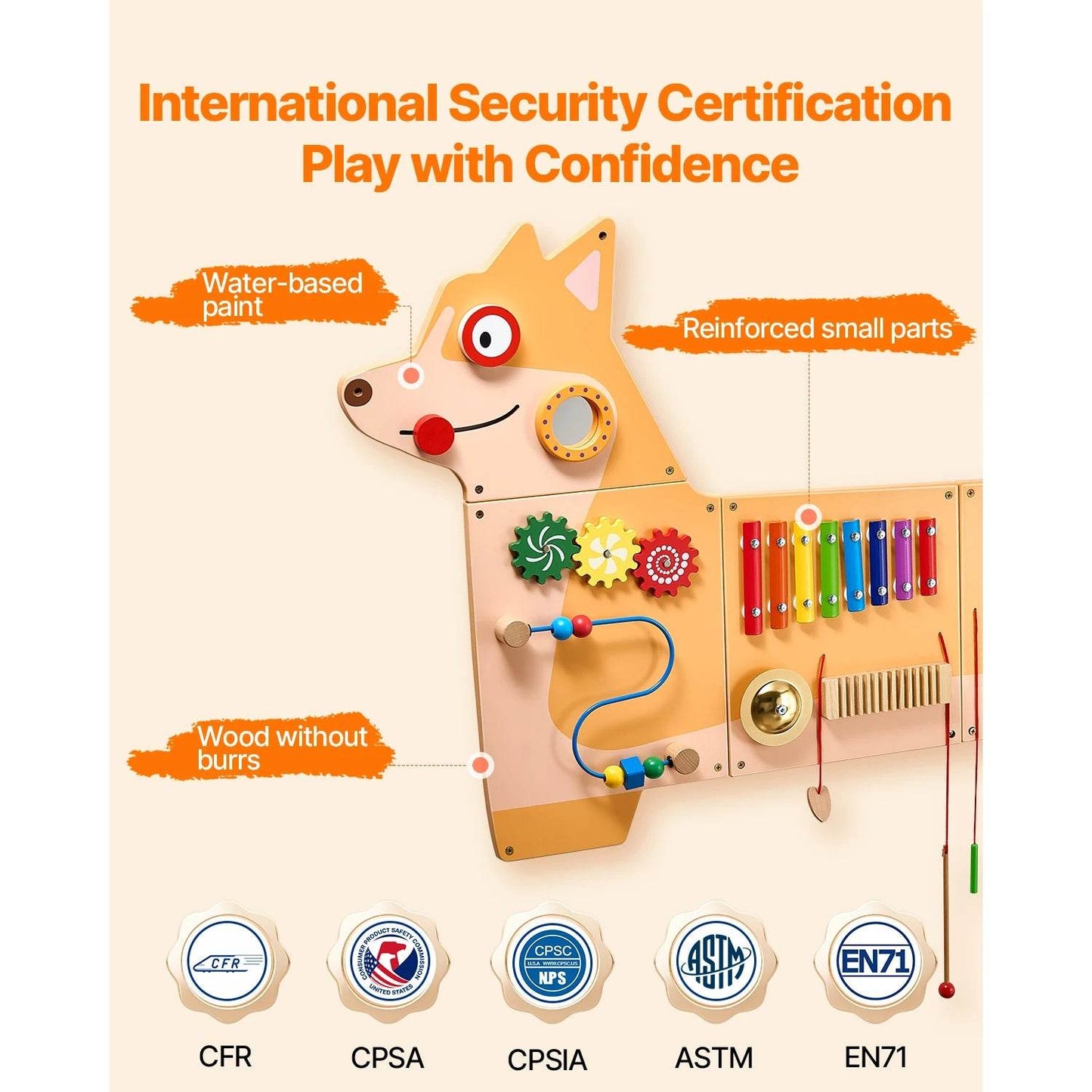 Montessori Wall Activity Panel 12 Activities for Kids - ToylandEU