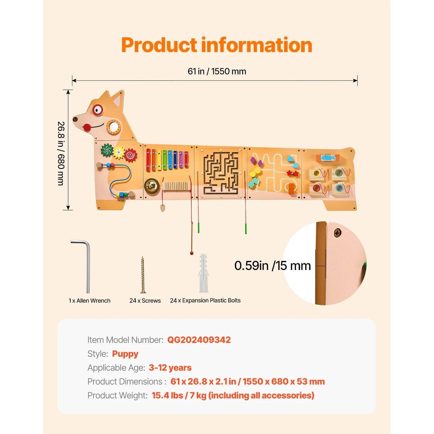 Montessori Wall Activity Panel 12 Activities for Kids - ToylandEU