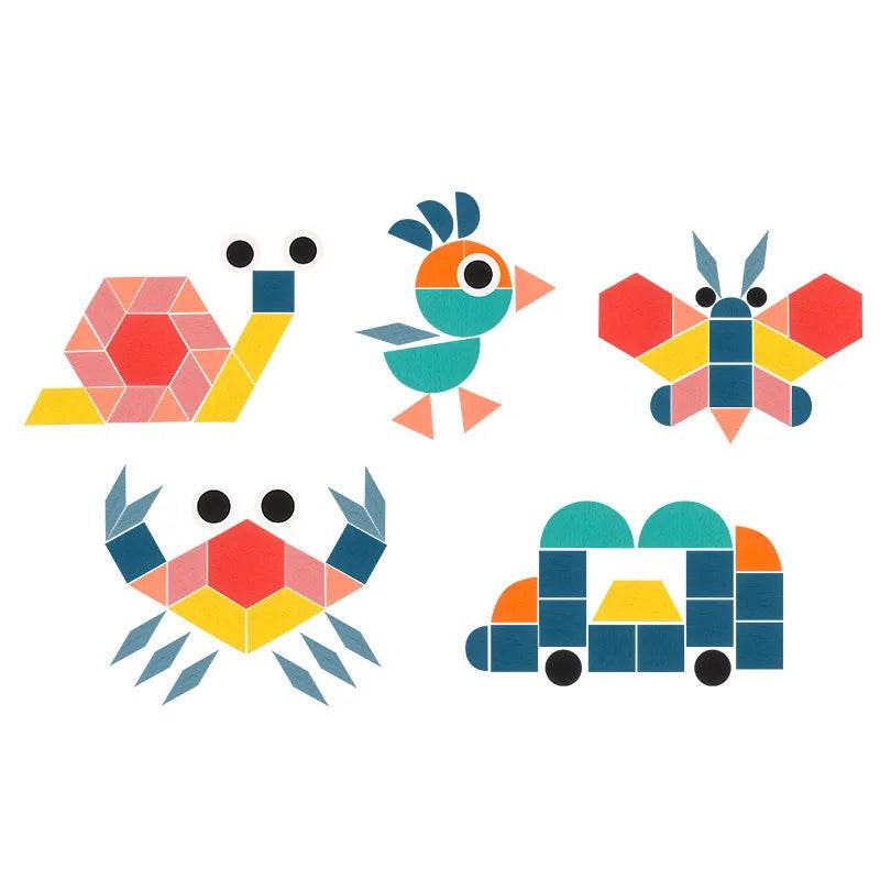 Hot Sale 180Pcs Montessori Kids Wooden 3D Geometric Puzzle - ToylandEU