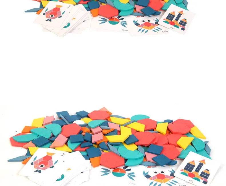 Hot Sale 180Pcs Montessori Kids Wooden 3D Geometric Puzzle - ToylandEU