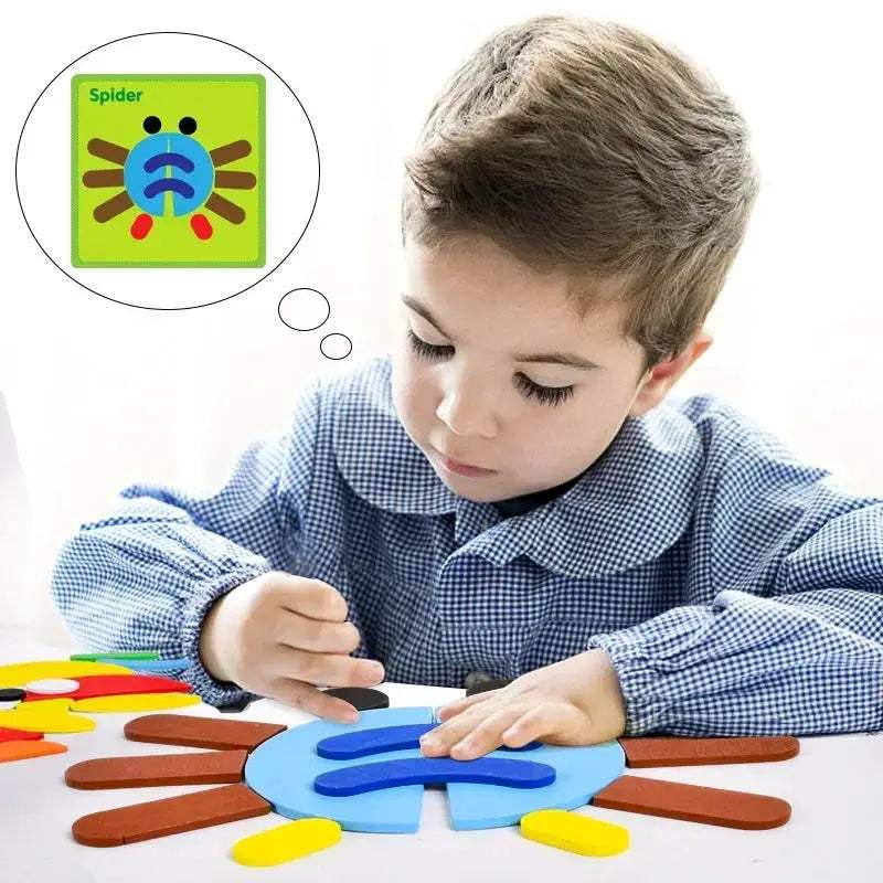 Montessori Wooden 3D Geometric Shape Puzzle Set For Early Education - ToylandEU