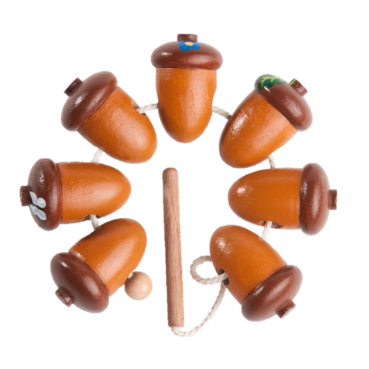 Montessori Wooden Acorn Lacing Toy For Toddlers Fine Motor Skills - ToylandEU