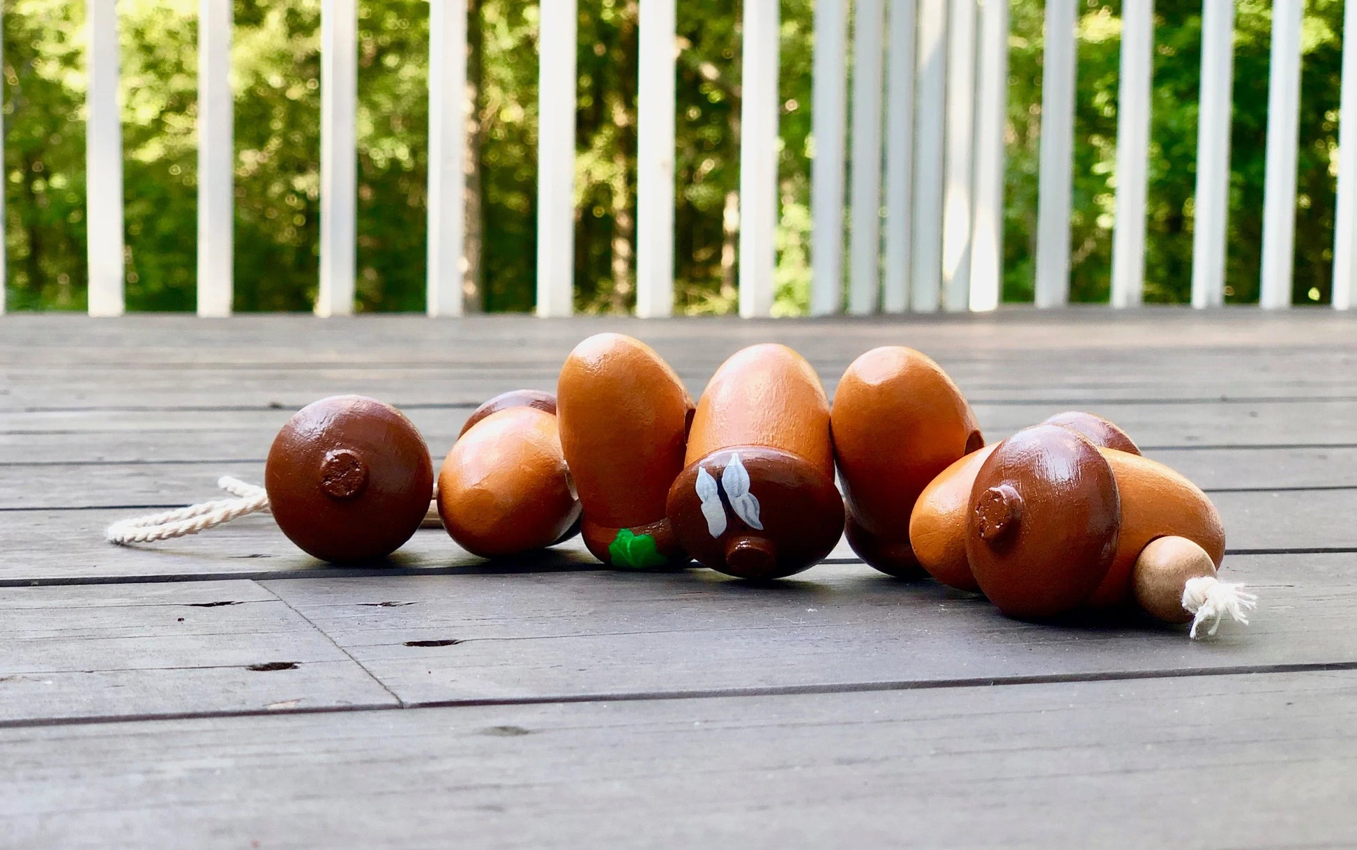 Montessori Wooden Acorn Lacing Toy For Toddlers Fine Motor Skills - ToylandEU