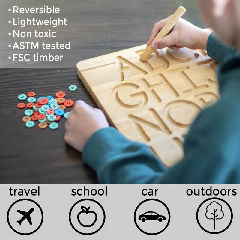 لوحة مونتيسوري الخشبية لتعليم الحروف والأرقام - ToylandEU