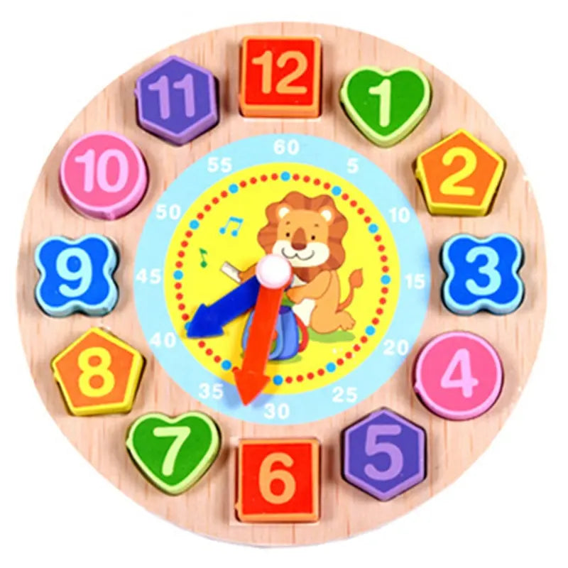 Montessori Wooden Animal Clock Puzzle Toy for Kids 3-6 Years Old Toyland EU