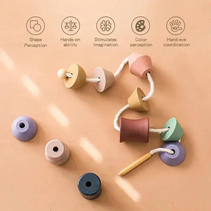  Montessori Wooden Animal Threading Toy For Babies Safe -  ToylandEU™