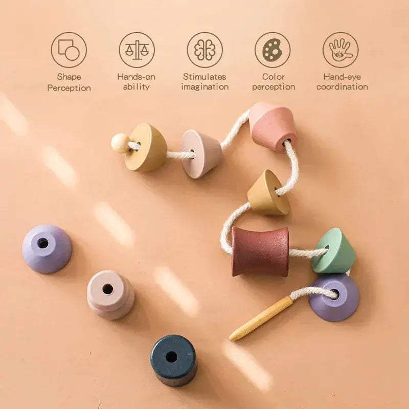 Montessori Wooden Animal Threading Toy for Babies Fine Motor - ToylandEU