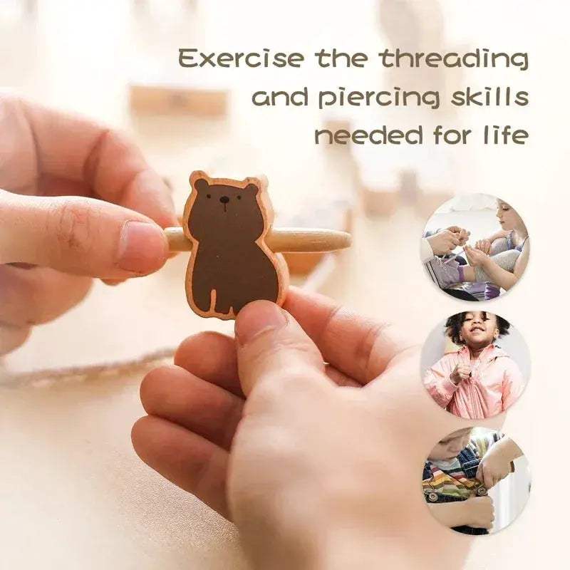 Montessori Wooden Animal Threading Toy for Babies Fine Motor - ToylandEU