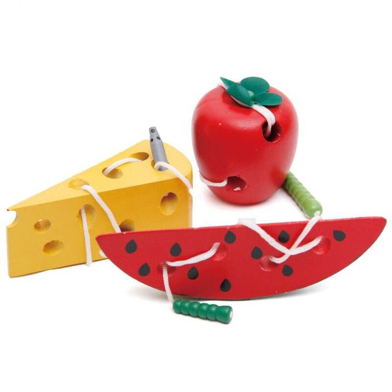 Montessori Wooden Apple Worm Toy for Engaging Early Learning Fun - ToylandEU
