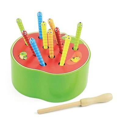 Montessori Wooden Apple Worm Toy for Engaging Early Learning Fun - ToylandEU