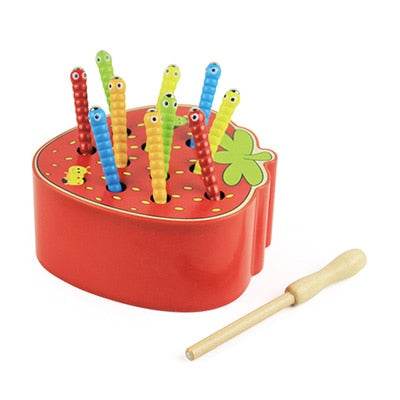 Montessori Wooden Apple Worm Toy for Engaging Early Learning Fun - ToylandEU