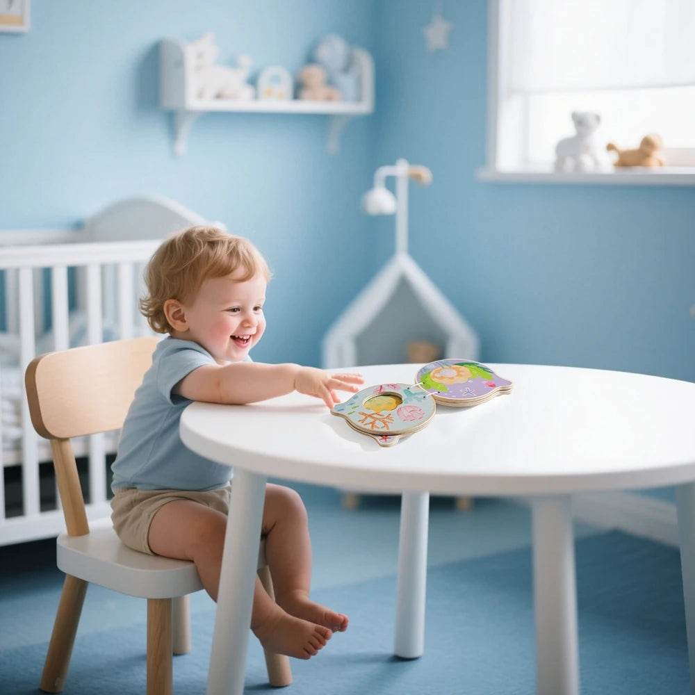 Montessori Baby Wooden Book Early Educational Toys Enlightenment Readings Marine Animals Illustration Cognitive Book for Toddler - ToylandEU