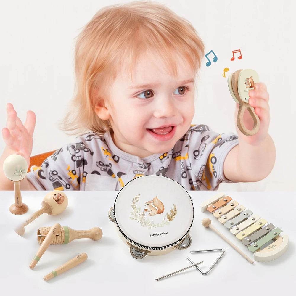 Musical Instruments Montessori Music Baby 0 12 Months Toys Drum Xylophone Kids Early Educational Wooden Instruments Baby Toys - ToylandEU