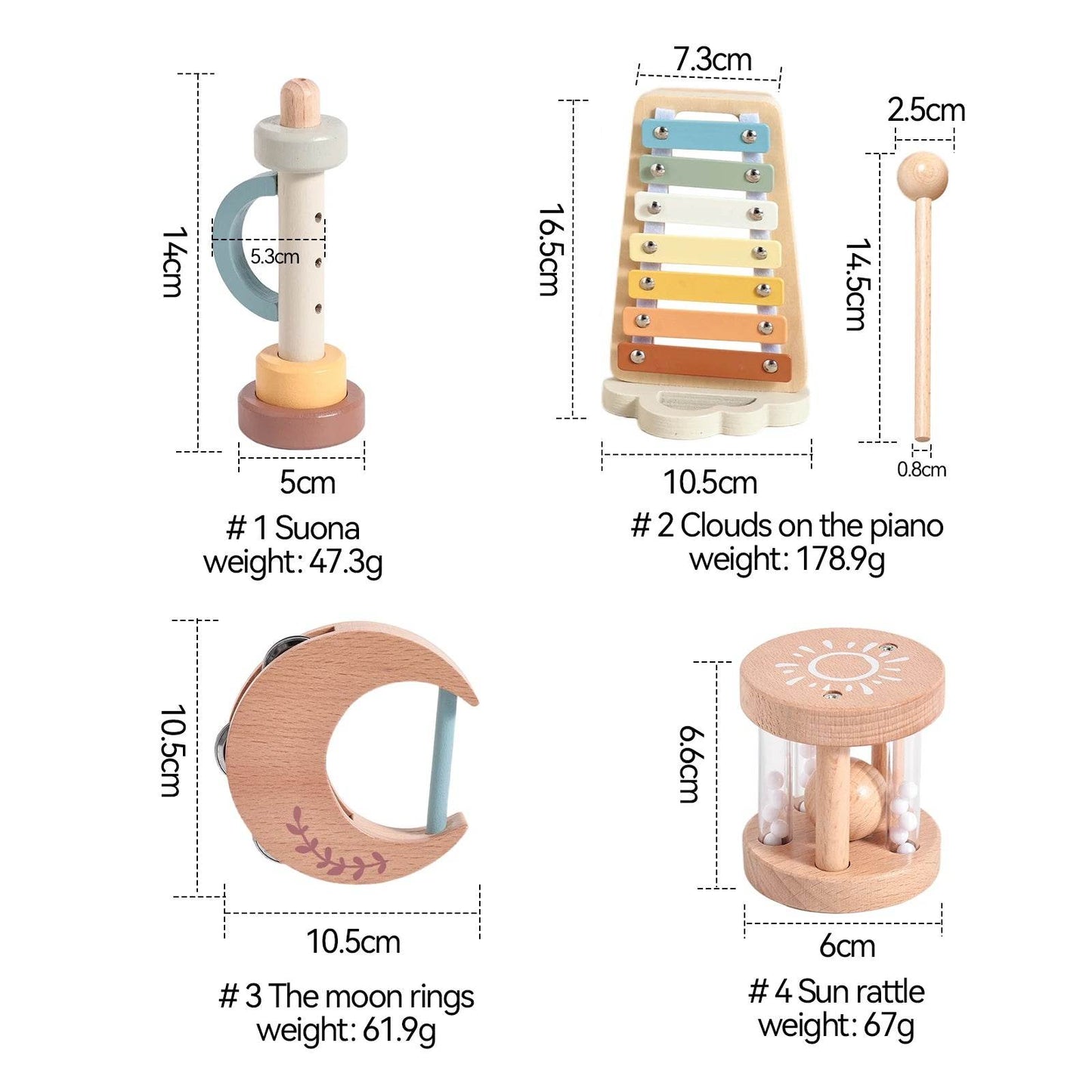 Musical Instruments Montessori Music Baby 0 12 Months Toys Drum Xylophone Kids Early Educational Wooden Instruments Baby Toys - ToylandEU
