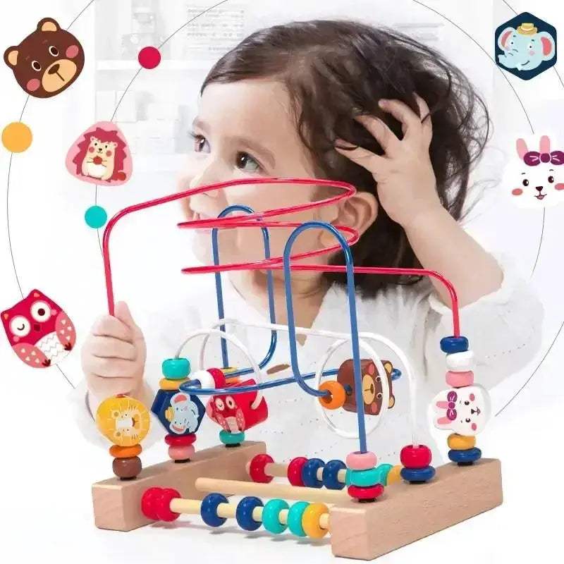 Montessori Wooden Bead Maze Toy For Toddlers Learning Math - ToylandEU
