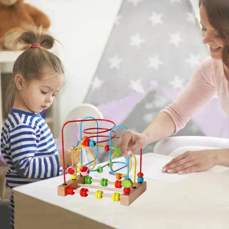 Montessori Wooden Bead Maze Toy For Toddlers Learning Math - ToylandEU