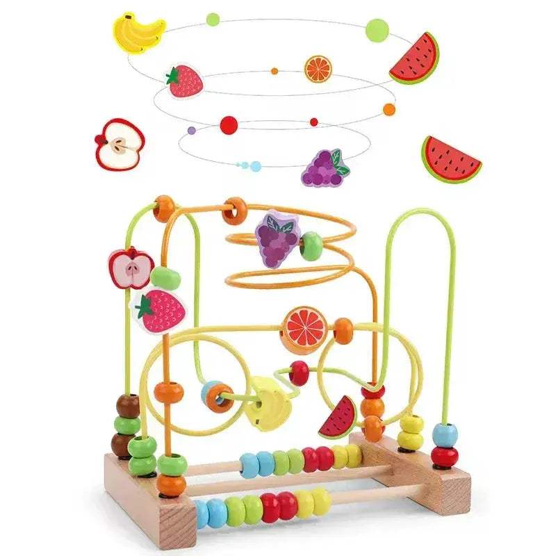 Montessori Wooden Bead Maze Toy For Toddlers Learning Math - ToylandEU